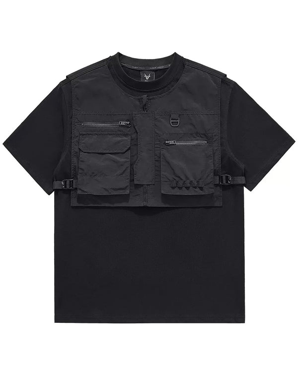 Tech Half Vest T-Shirt , - Streetwear T-Shirt - Slick Street