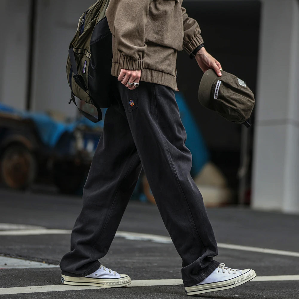 Casual Straight-Leg Trousers , - Streetwear Pants - Slick Street