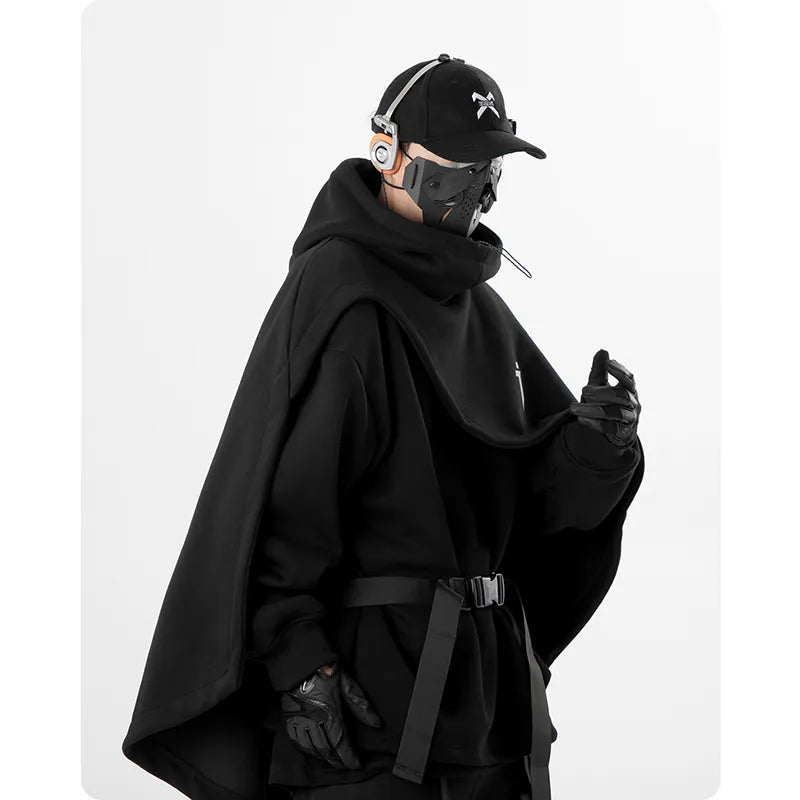 High Neck Cloak Two Piece Hoodie ,  - Streetwear Hoodie - Slick Street