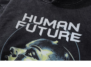 Dark Human Future Robot Graphic Hoodie ,  - Streetwear Hoodie - Slick Street