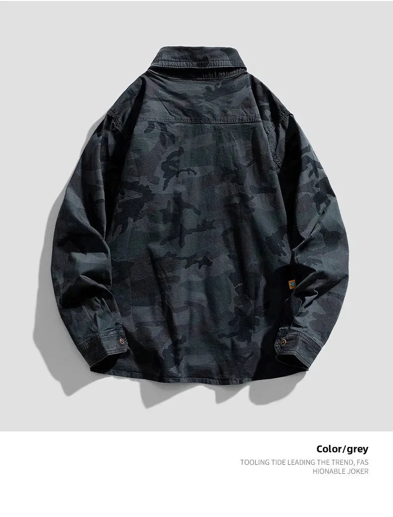 Camouflage Cotton Overshirt , - Streetwear Jackets - Slick Street