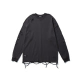 Distressed Gothic Sweatshirt Gray, S - Streetwear Sweatshirts - Slick Street