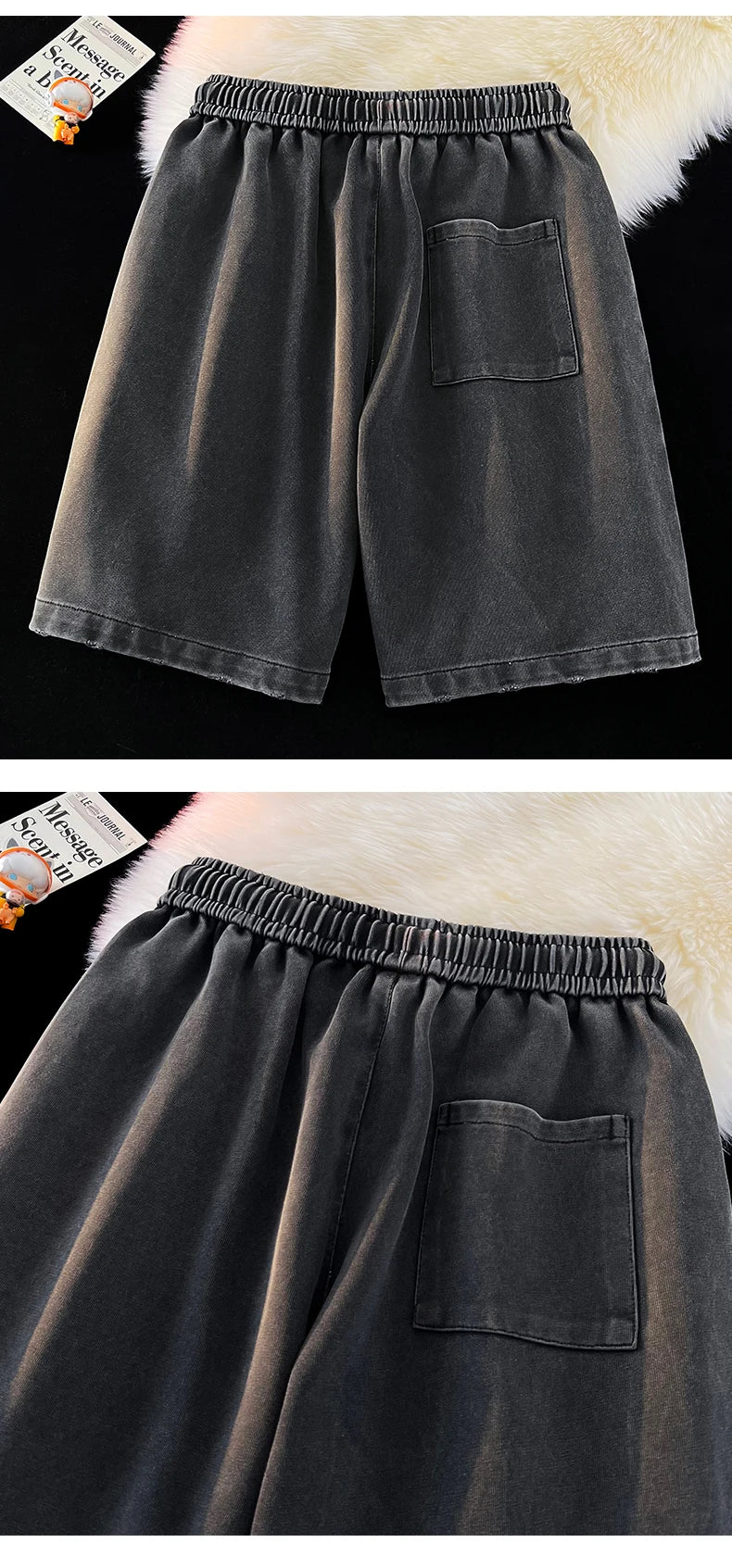 Gothic Washed Knee Length Shorts ,  - Streetwear Shorts - Slick Street