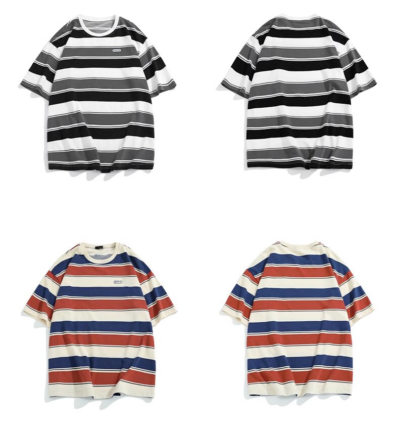 BEAUTE-OUS Varied Color Stripe T-Shirt ,  - Streetwear T-Shirt - Slick Street