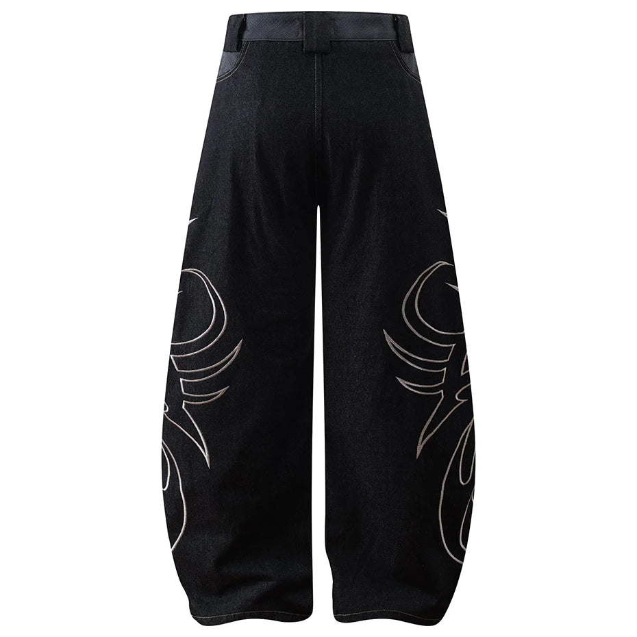 Embroidery 'Arch' Baggy Jeans