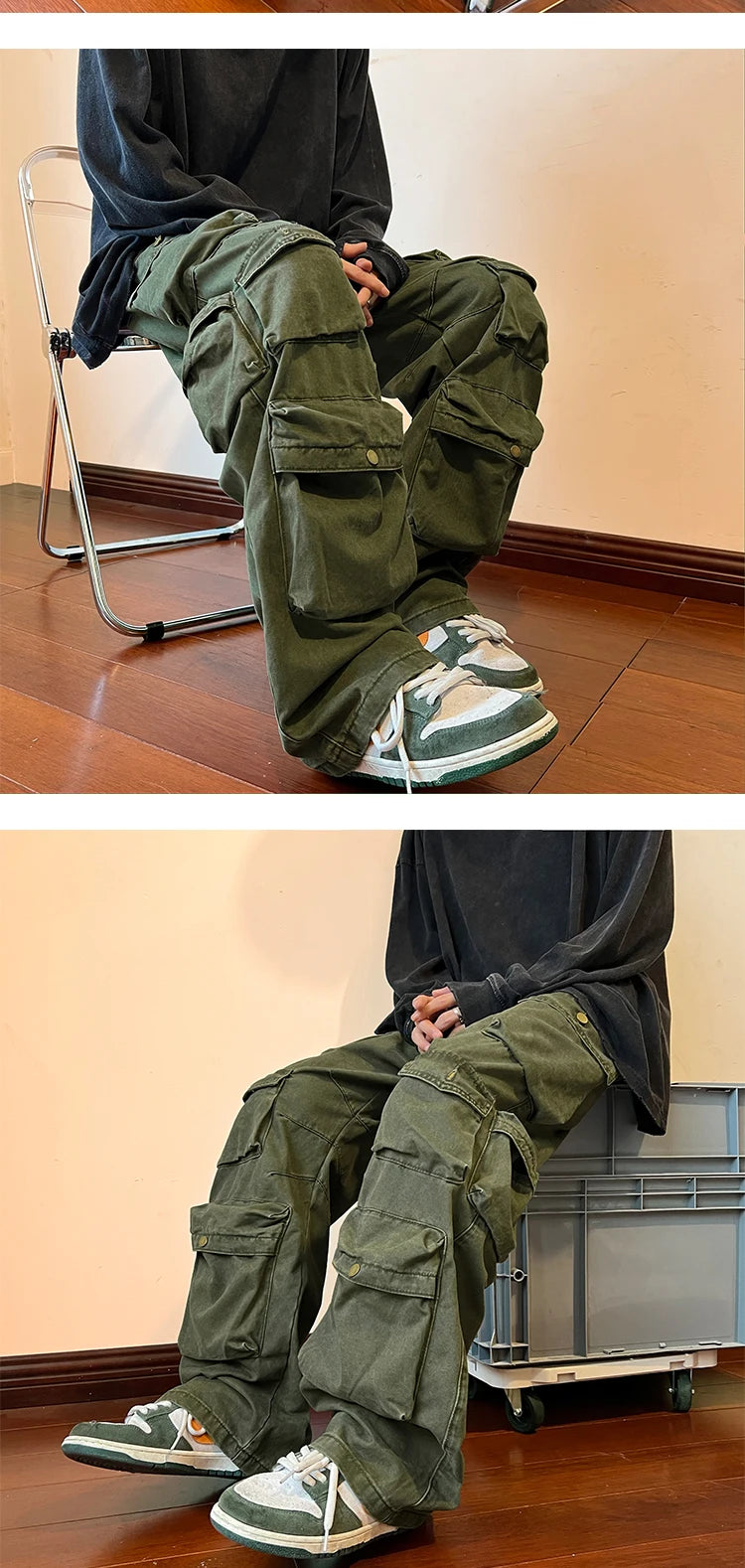 Baggy Style Multi-pockets Tooling Pants ,  - Streetwear Pants - Slick Street