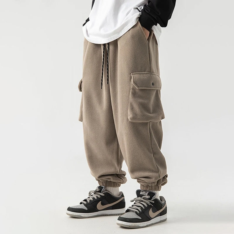 Unicolorous Fleece Cargo Joggers , - Streetwear Joggers - Slick Street