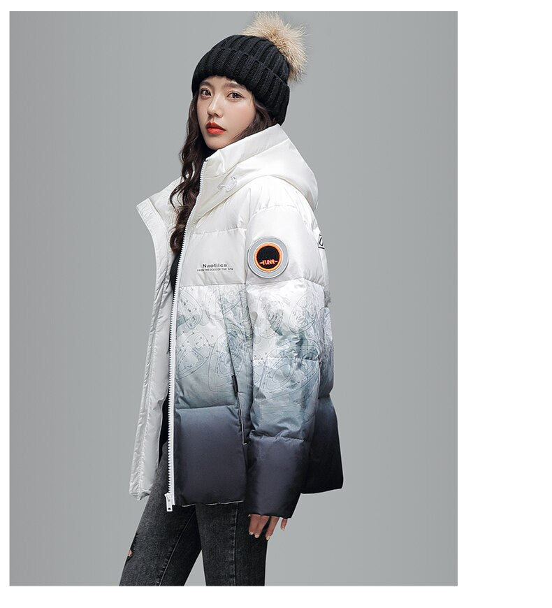 DQ Gradient Puffer Jacket ,  - Streetwear Jacket - Slick Street