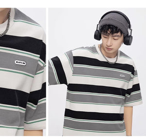 BEAUTE-OUS Varied Color Stripe T-Shirt ,  - Streetwear T-Shirt - Slick Street