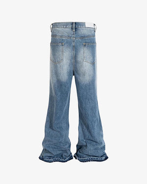 Distressed KP26 Baggy Flared Jeans , - Streetwear Jeans - Slick Street