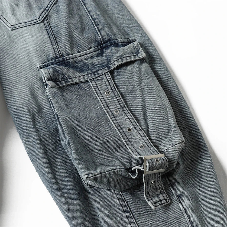 Denim Blue Ripped Baggy Pants , - Streetwear Pants - Slick Street