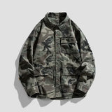 Camouflage Cotton Overshirt Army Green, XS - Streetwear Jackets - Slick Street