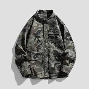 Camouflage Cotton Overshirt Army Green, XS - Streetwear Jackets - Slick Street