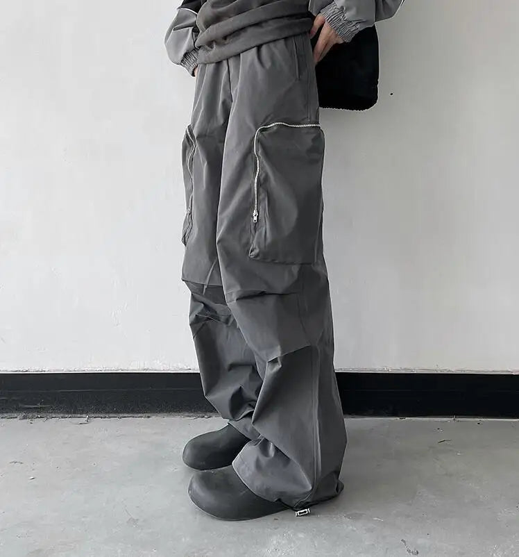 Large Knee Pocket Baggy Pants , - Streetwear Pants - Slick Street