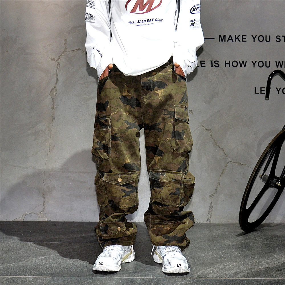 Jungle T24 Camo Cargo Pants , - Streetwear Pants - Slick Street