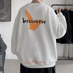 VEGUANZHE Emoji Pattern Pullover Sweatshirt , - Streetwear Sweatshirts - Slick Street
