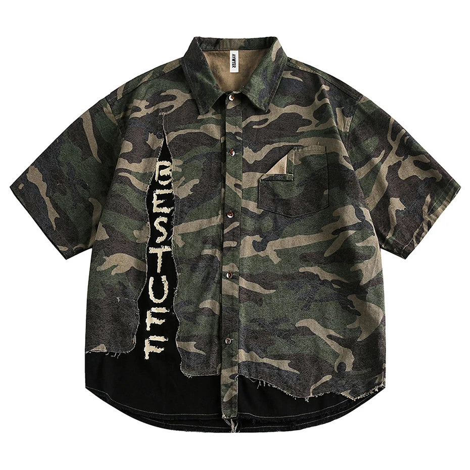 TUFF Green Camo Shirt Green, M - Streetwear Shirt - Slick Street