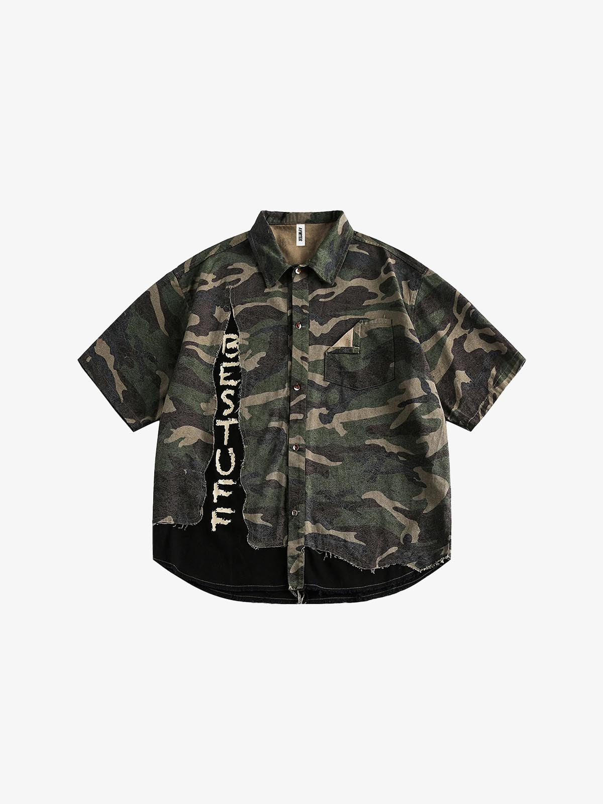 TUFF Green Camo Shirt Green, M - Streetwear Shirt - Slick Street