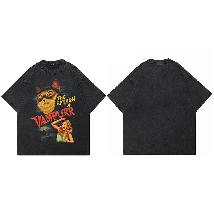 The Return of Vampurr Graphic T-Shirt Black, XS - Streetwear T-Shirt - Slick Street