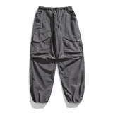 Waterproof Nylon Cargo Pants Gray, S - Streetwear Cargo Pants - Slick Street