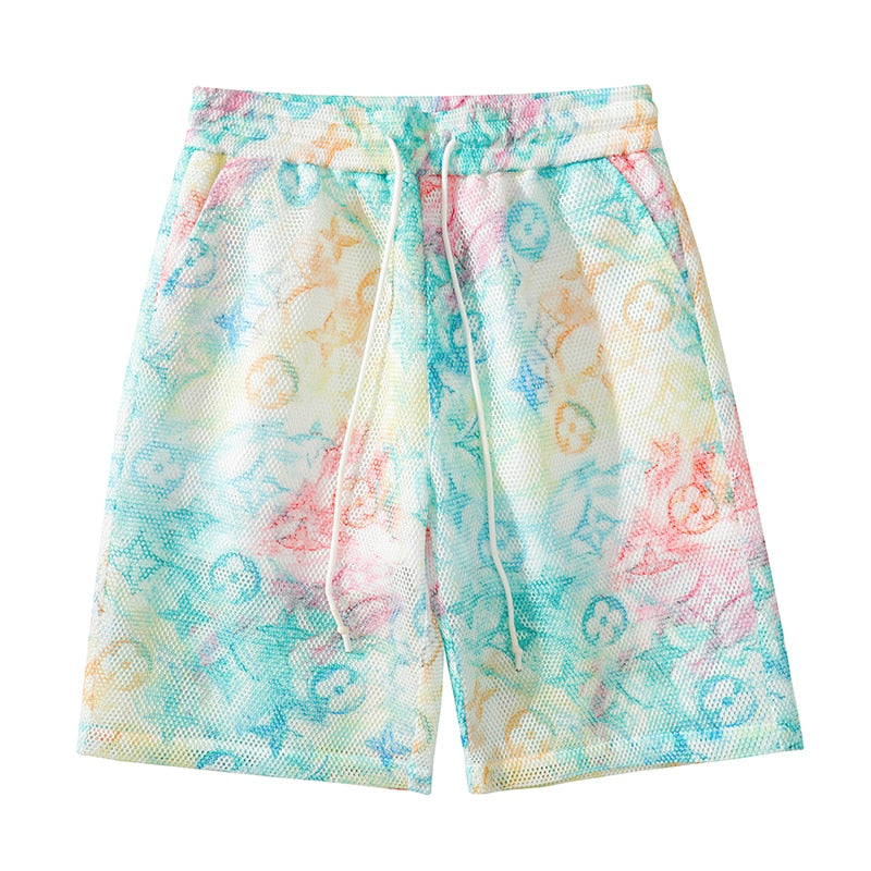 X-Color Tie-dye Mesh Shorts ,  - Streetwear Shorts - Slick Street