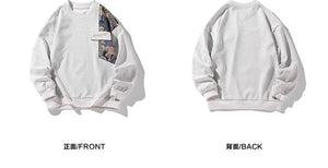 Romantic Bears Pattern Shoulder Patchwork Sweater ,  - Streetwear Sweater - Slick Street