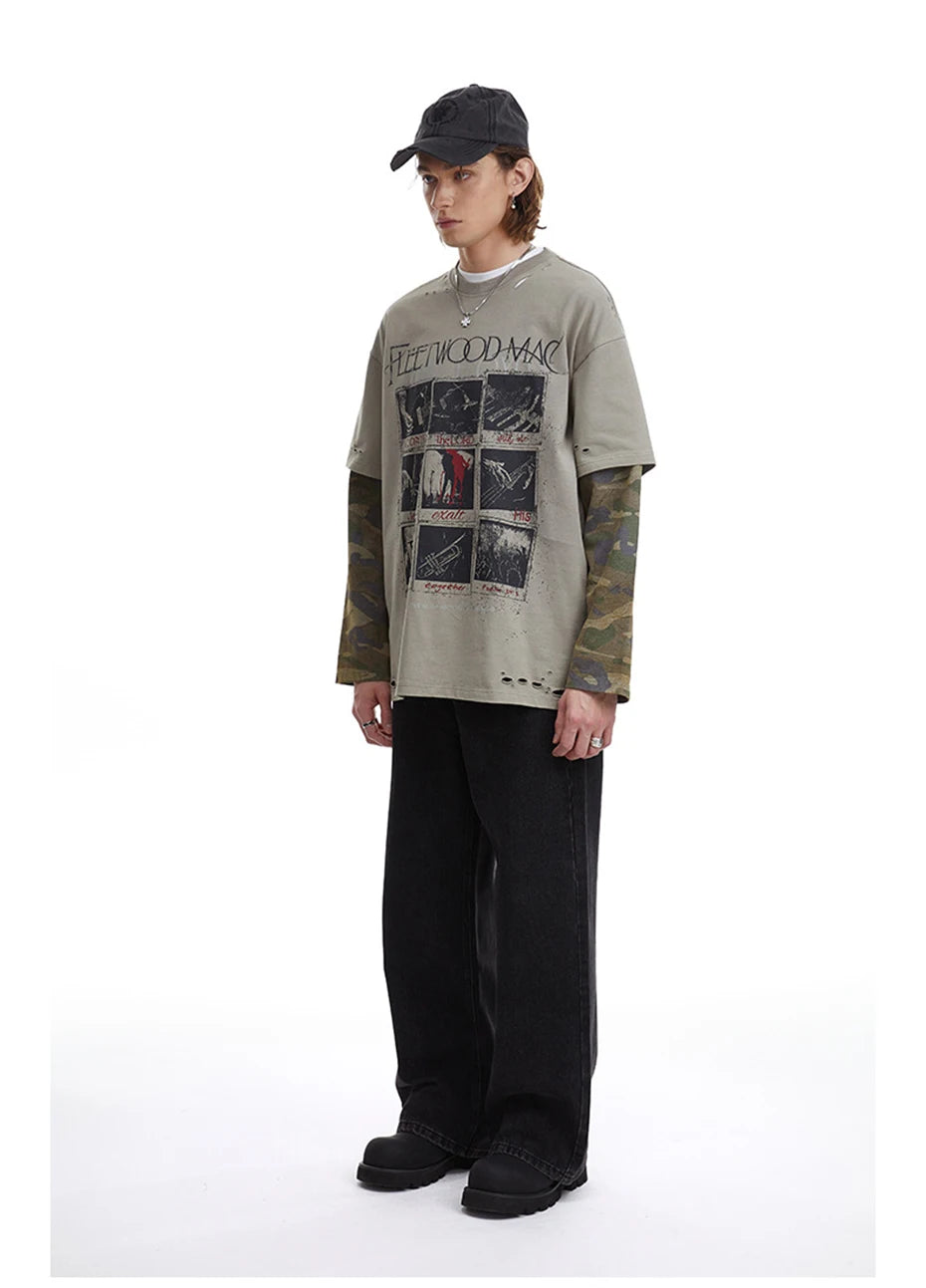 Fleetwood Mac Camo Long Sleeve T-Shirt , - Streetwear T-Shirt - Slick Street
