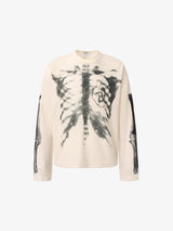 Skeleton B-Heart Graphic Sweatshirt beige, S - Streetwear Sweatshirts - Slick Street