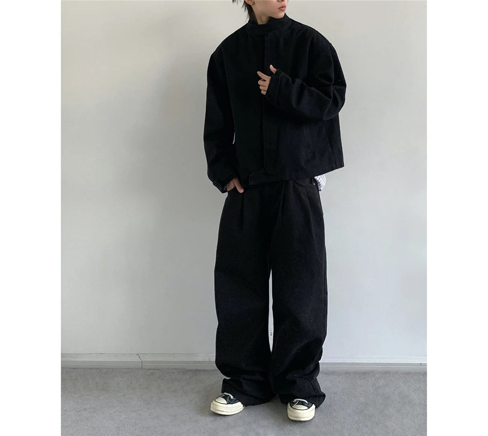 Plain Color Cropped Jacket , - Streetwear Jacket - Slick Street