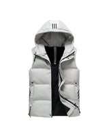 Y9 Striped Gilet Jacket White, S - Streetwear Jacket - Slick Street