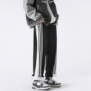 Three Bar Code Side Stripe Track Pants ,  - Streetwear Pants - Slick Street