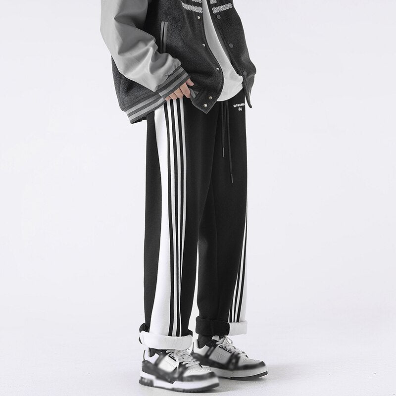 Three Bar Code Side Stripe Track Pants ,  - Streetwear Pants - Slick Street