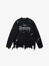RA Distressed Sweatshirt black, XS - Streetwear Sweatshirts - Slick Street