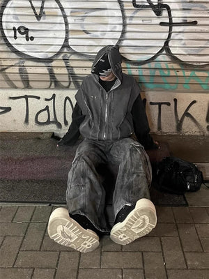 Punk Rock Gothic Ripped Style Sleeveless Hoodie ,  - Streetwear Hoodie - Slick Street