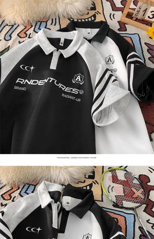 RADIANT-UR Contrast Color Polo T-Shirt , - Streetwear T-Shirts - Slick Street