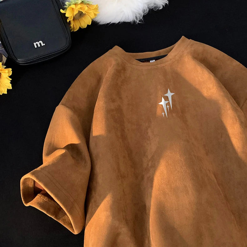 Knobby Star Graphic Crew Neck T-Shirt , - Streetwear T-Shirts - Slick Street