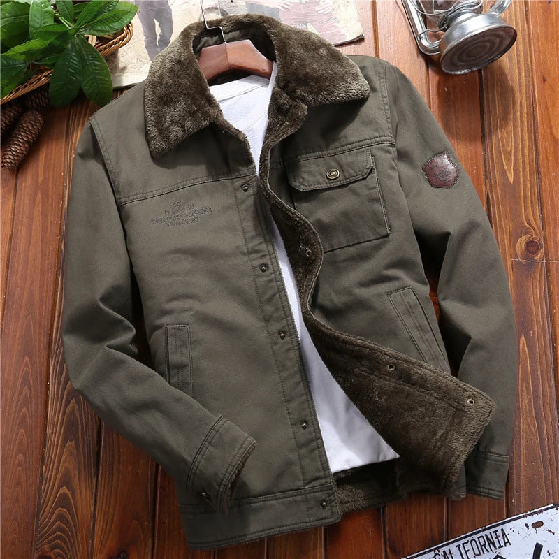 fur collar Bomber Button-up Jacket Green, XXS - Streetwear Jacket - Slick Street