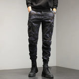 Drawstring Combat Military Cargo Pants Grey, 28 - Streetwear Pants - Slick Street