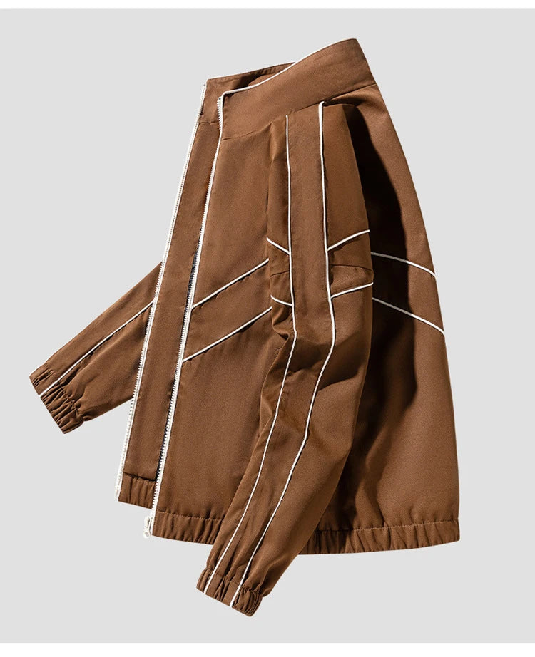 Striped White Lining With Rib sleeve Style Jacket ,  - Streetwear Jacket - Slick Street