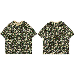 Snappy Crocodile Star Camouflage Design T-Shirt Green, S - Streetwear T-Shirts - Slick Street