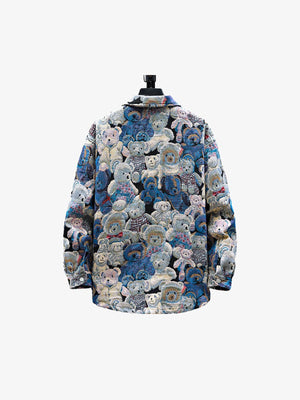 Teddy Bear Jacquard Jacket , - Streetwear Jackets - Slick Street
