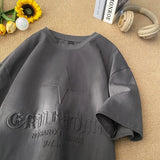 No Hard Feelings Star Polygons Embossed T-shirt Dark Grey, XS - Streetwear T-Shirts - Slick Street