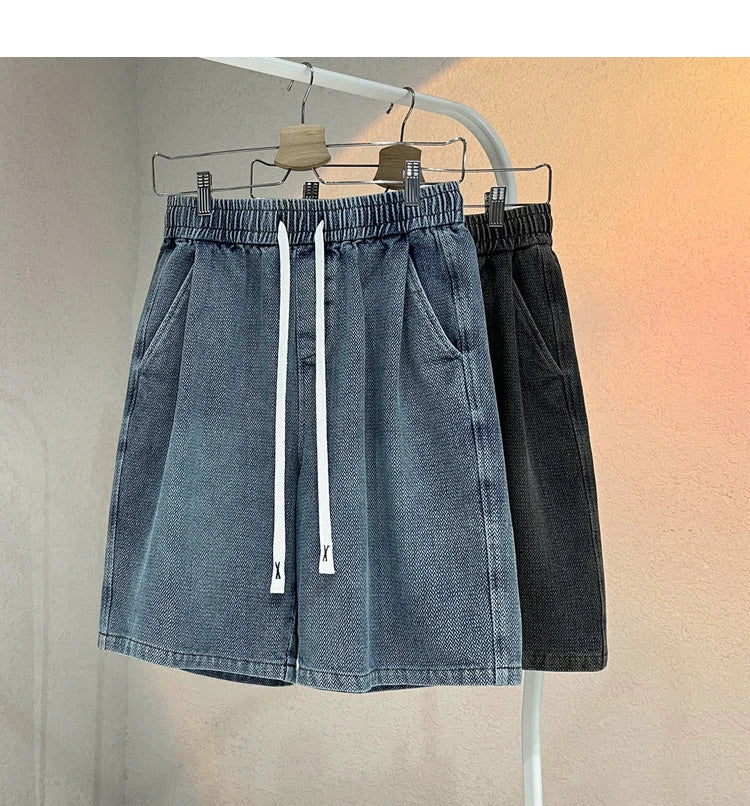 Rock Color Gothic Washed Drawstring Shorts ,  - Streetwear Shorts - Slick Street