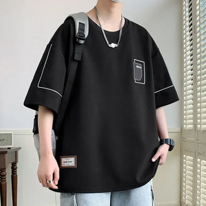 Plain Color Short Sleeved T-Shirt Black, XS - Streetwear T-Shirts - Slick Street