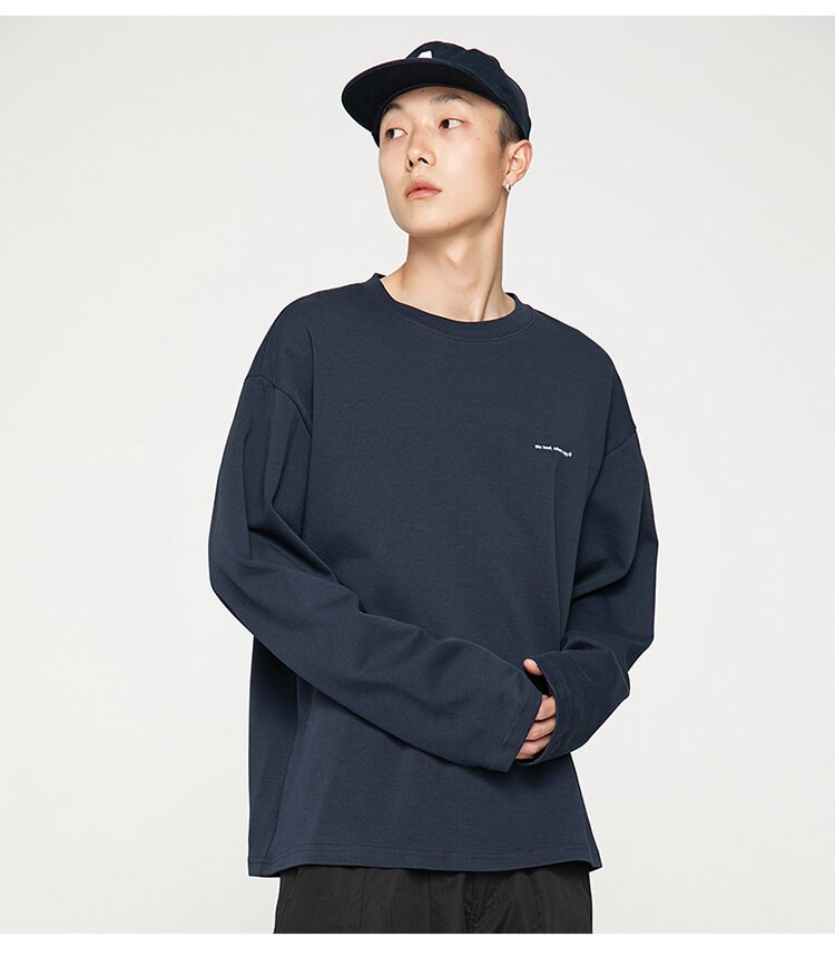 We lead, others copy© Casual Solid Long Sleeve , - Streetwear T-Shirts - Slick Street