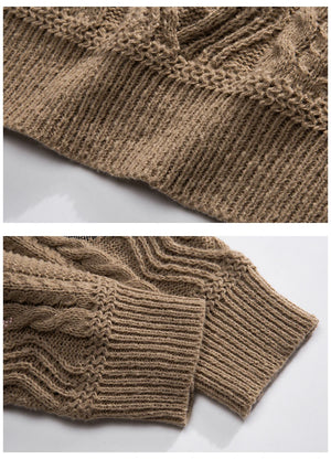 Midnight Time Knitted Ribbed Pullover Sweater ,  - Streetwear Sweater - Slick Street