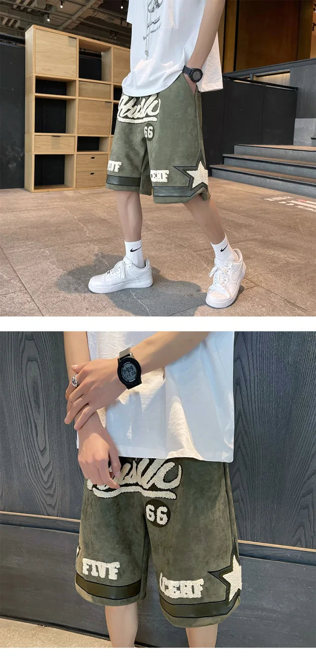 Number 66 Knee Length Shorts , - Streetwear Shorts - Slick Street