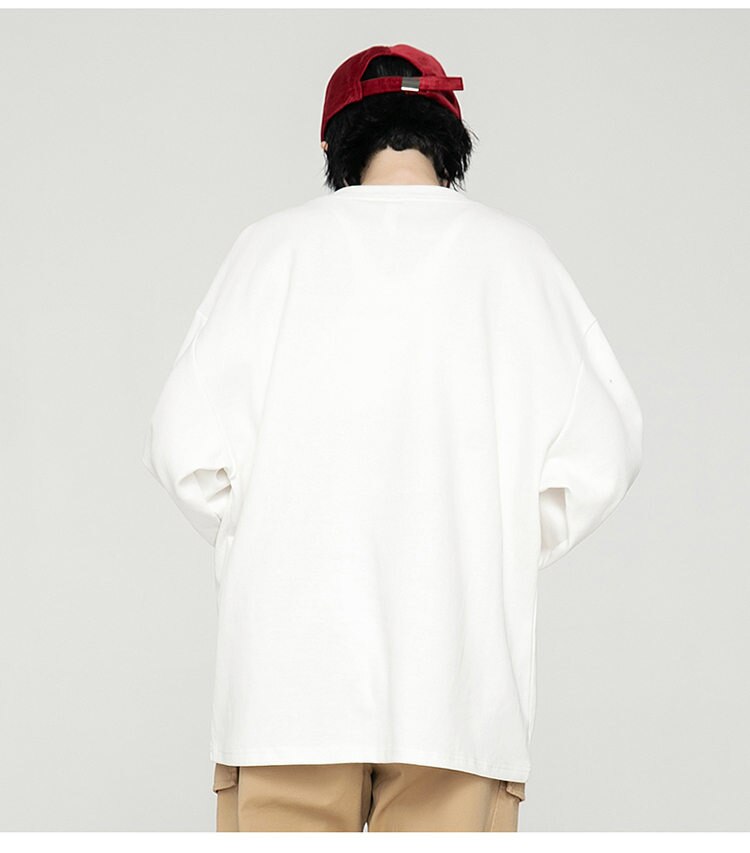 We lead, others copy© Casual Solid Long Sleeve , - Streetwear T-Shirts - Slick Street