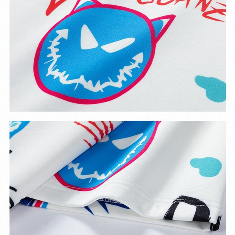 Devil Laugh With Multi Emoticons O-Neck T-Shirts , - Streetwear T-Shirts - Slick Street