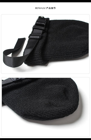 Nightshade Beanie Hat with Buckle , - Streetwear Hats - Slick Street